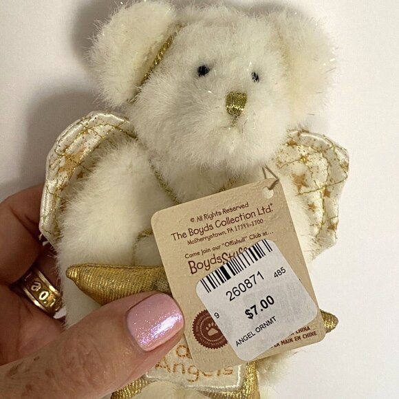 Boyds Bears Friends Are Angels White Gold Star Wings Ornament - Picture 11 of 11